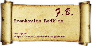 Frankovits Beáta névjegykártya