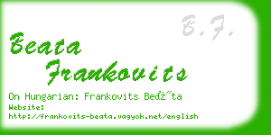 beata frankovits business card